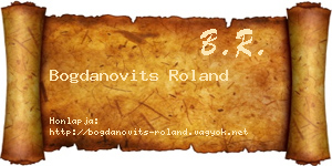 Bogdanovits Roland névjegykártya
